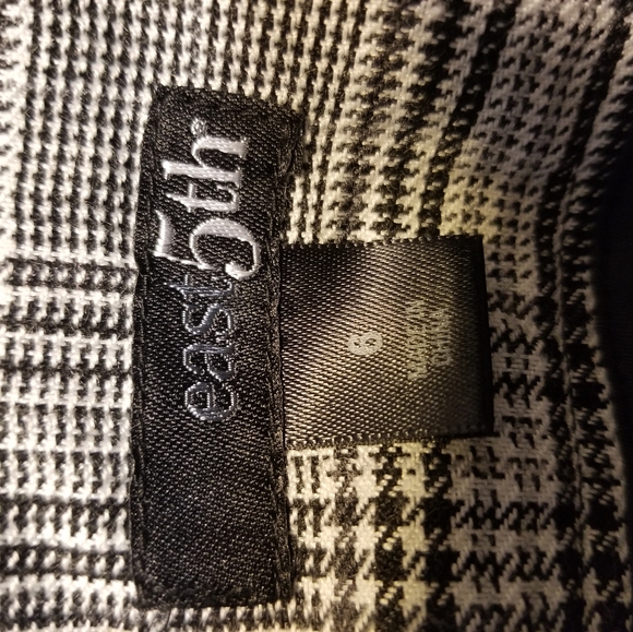 EAST 5TH black white plaid side zipper a line skirt 6 - Picture 5 of 6